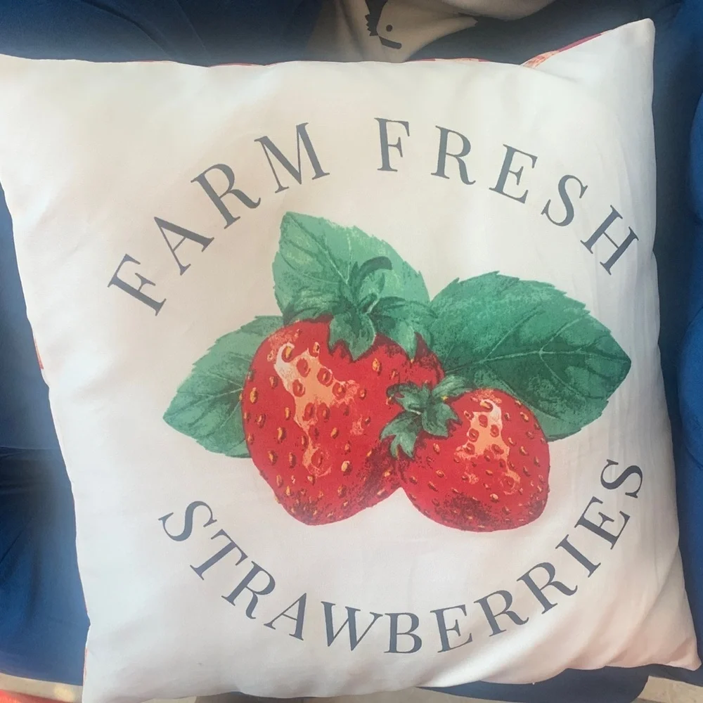 Farm Fresh Strawberries Accent Pillow